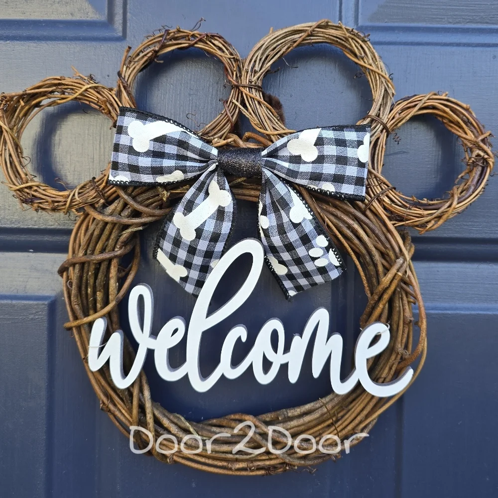 Mini Welcome Paw Wreath 🐾